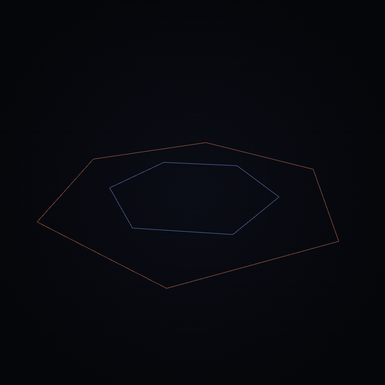 Scalar Flower poster — the hexagram, two interlocking triangles arising from the lattice