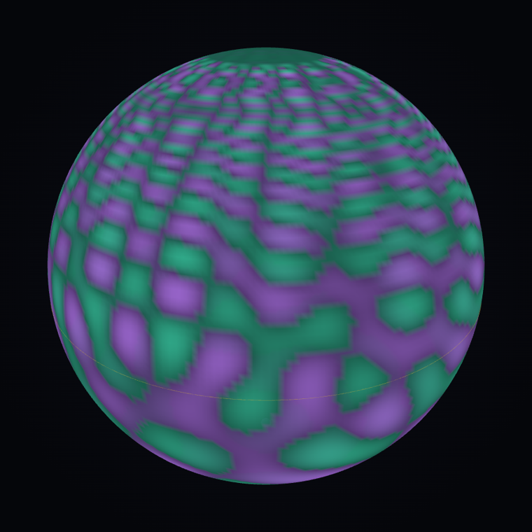 Scalar Flower poster — the field lifted onto a sphere by an angle-preserving map